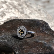 Customized Ancient Hebrew Seal Silver and Gold Ring