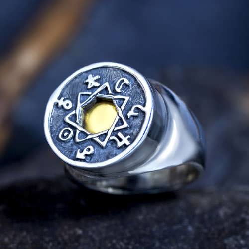 3 Metal Light Astrology Yoga Ring 24 kt Gold Fine Silver Copper